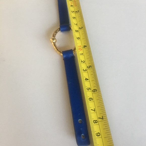 Ralph Lauren Gold Blue Leather Bracelet NEW - Picture 8 of 8